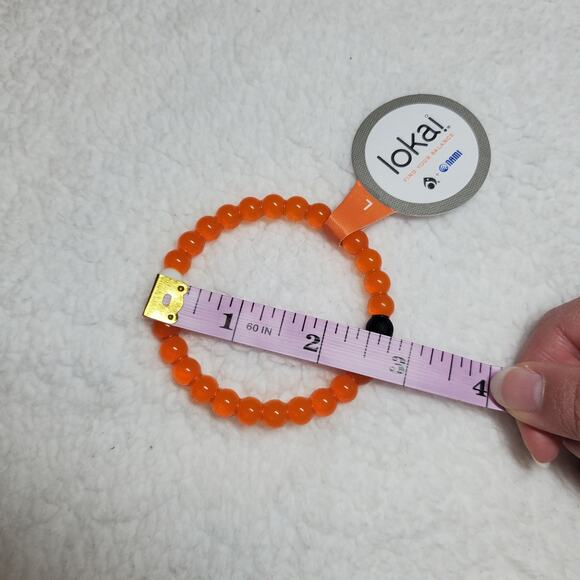 Lokai Bracelet Size Large NWT Orange with Black Bead Nami Collaboration - Picture 6 of 11
